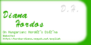 diana hordos business card